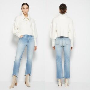 Jonathan Simkhai Jasmine Ivory Knit Jumper Sweater Balloon Sleeve Size Large